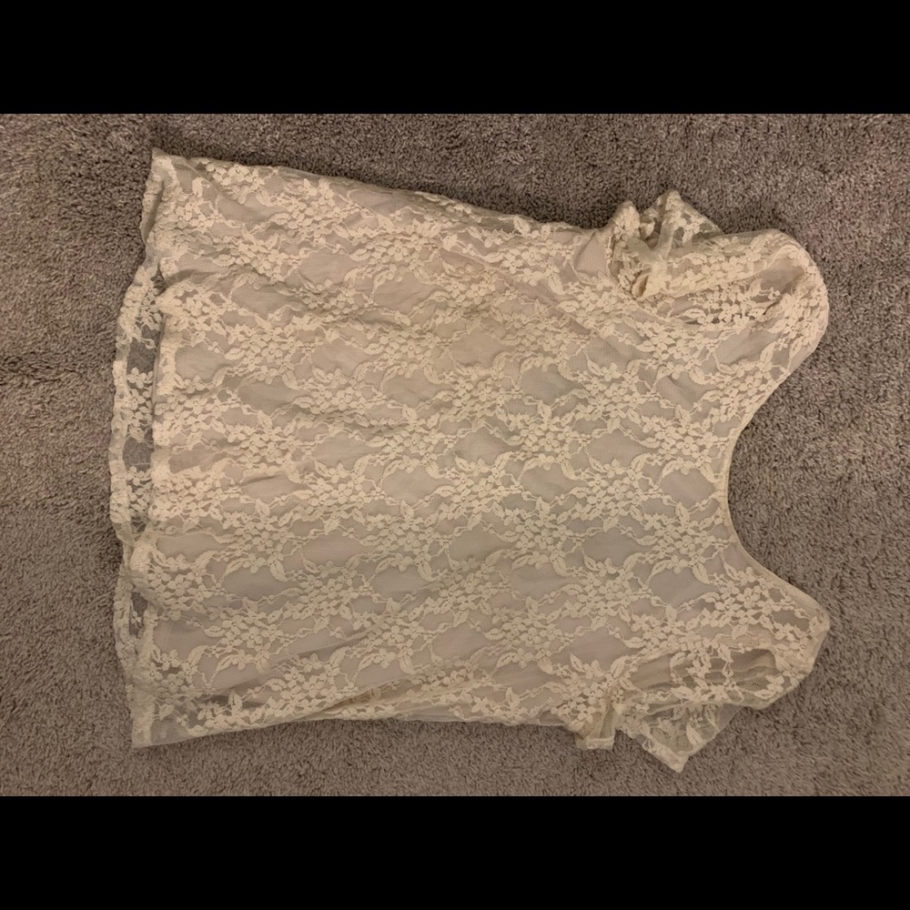 Show Me Your Mumu Lace Crochet Low Back Top